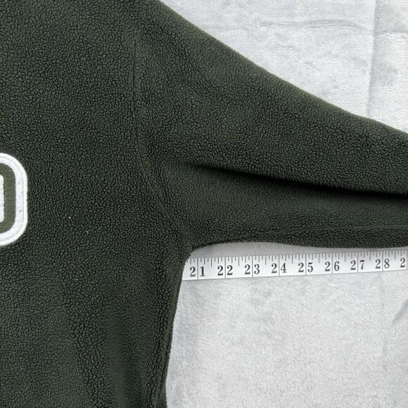 Adidas Originals Toronto Logo Fleece Sweatshirt Dark Green Sherpa Y2K Size L - Picture 5 of 7